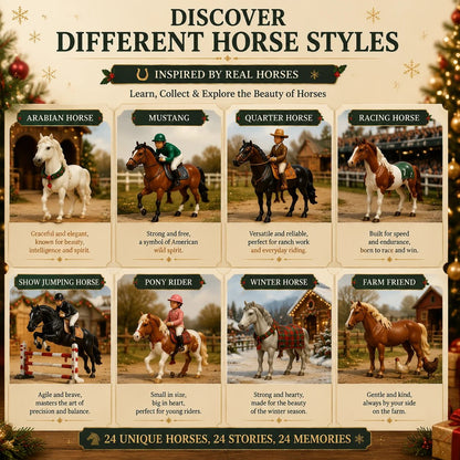 🐴 LAST DAY 49% OFF – 24 Days of Horse Friends Advent Calendar | 24 Unique Collectible Horse Figures & Equestrian Surprises for a Magical Christmas Countdown 🎄✨
