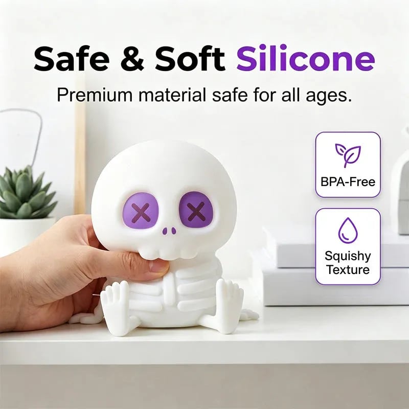 🎉Halloween Skull Silicone Night Light with Touch Control