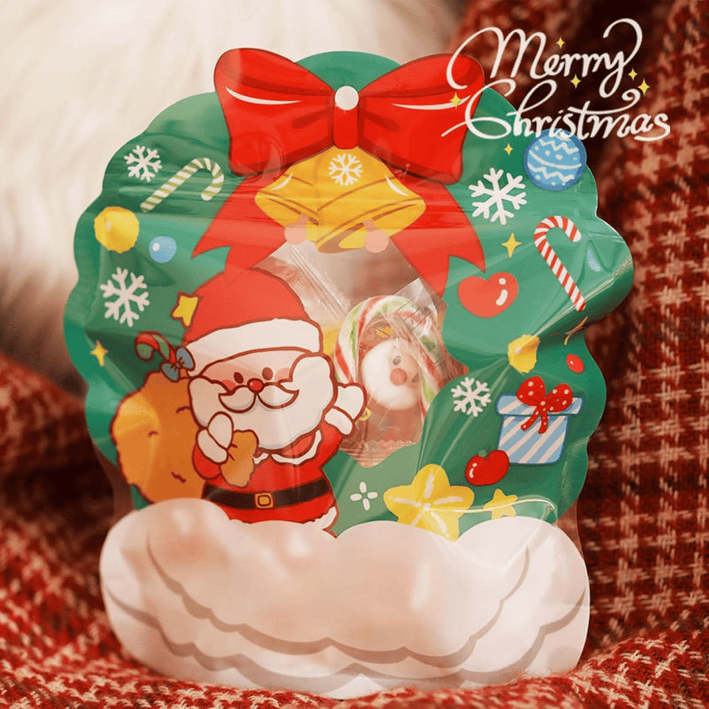 🎄Christmas Treat Bags, Kids Xmas Sealable Bags With Handle 10 PCS❄️