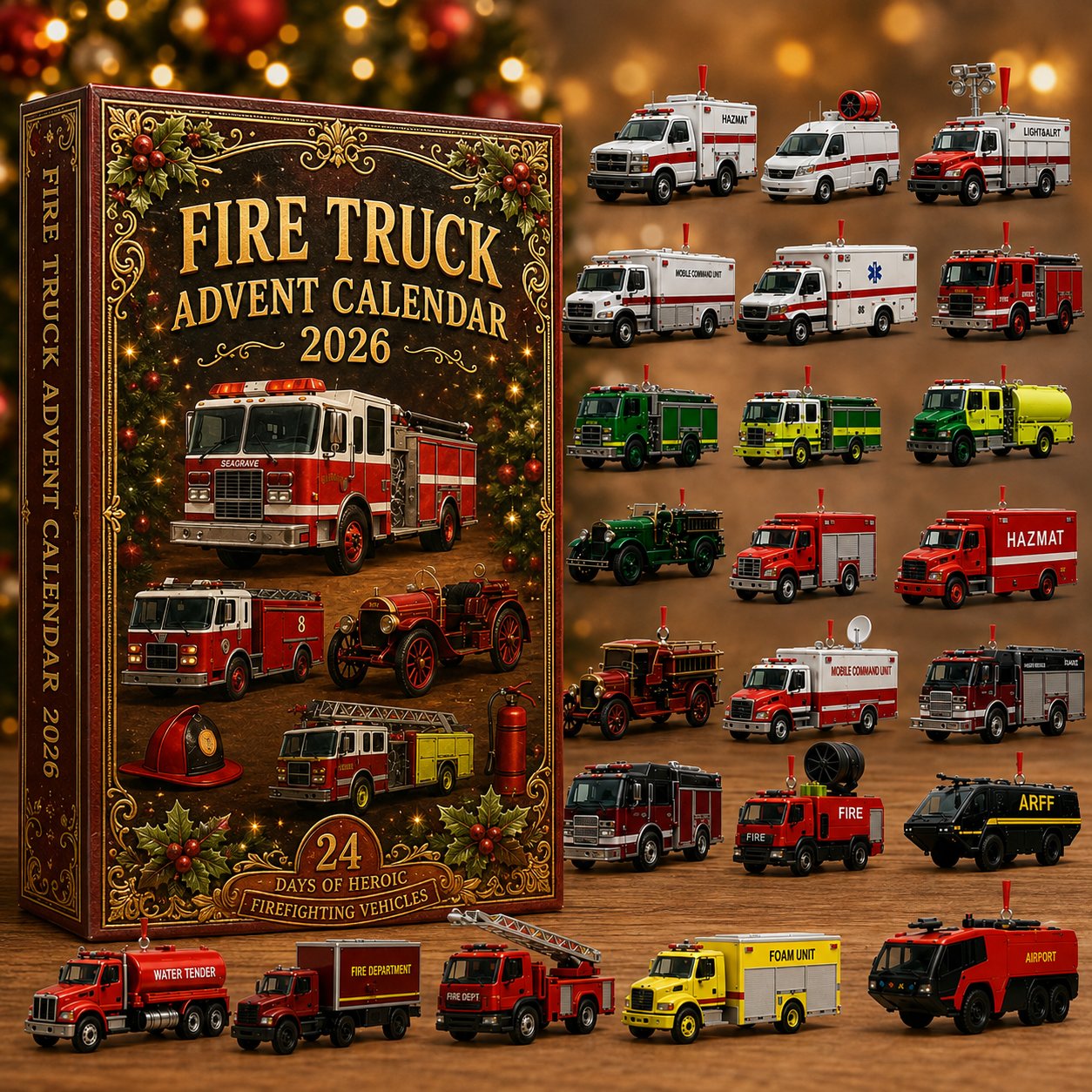 🚒🔥FIRE TRUCK ADVENT CALENDAR 2026🎁🌲