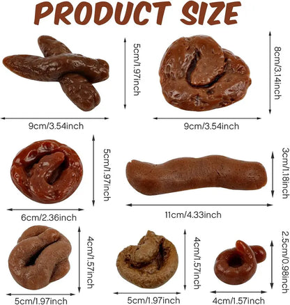 7PCS Realistic Fake Poop Prank Set – Hilarious Gag Gift for Parties & Office