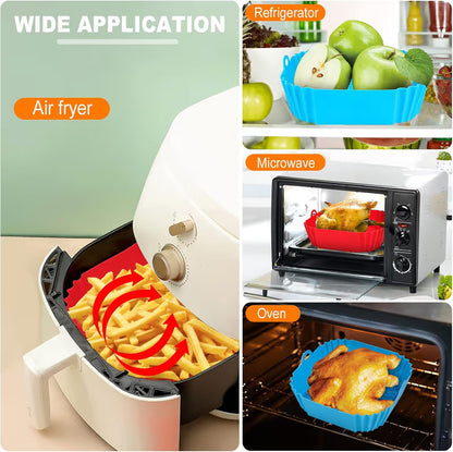 Reusable Air Fryer Silicone Liner 🍟 – 8' Nonstick Cooking Basket Insert