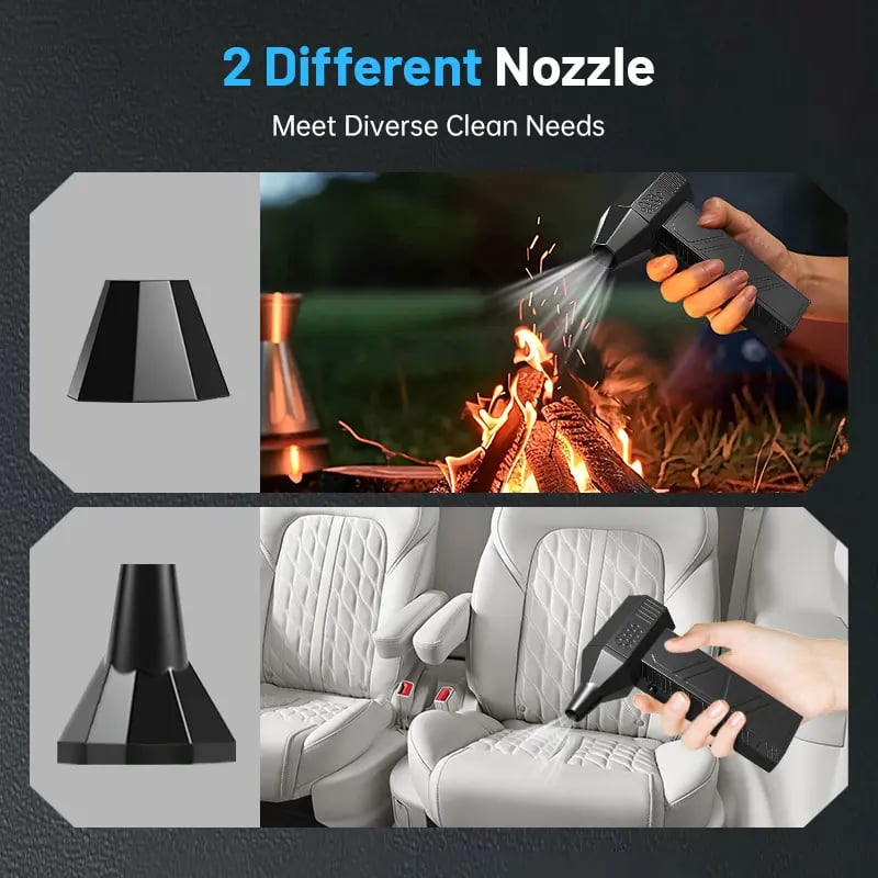 🚀130,000 RPM Turbo Fire Starting Fan｜Camping Fire Ignition, Leaf Blower, Car Detailing Cleaner