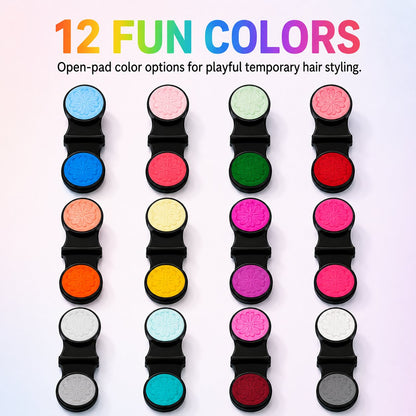 🌈 12-Color Temporary Hair Chalk Applicator Set