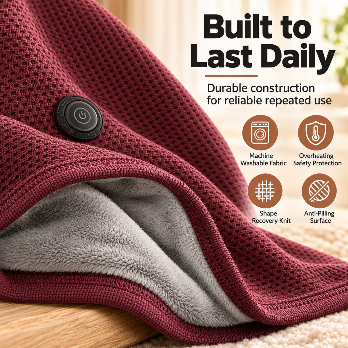 ⛄LIMITED-TIME 50% OFF‼️🔥 USB Heated Shawl Blanket – 3 Heat Settings, Ultra-Soft Wearable Warmth for Home & Office