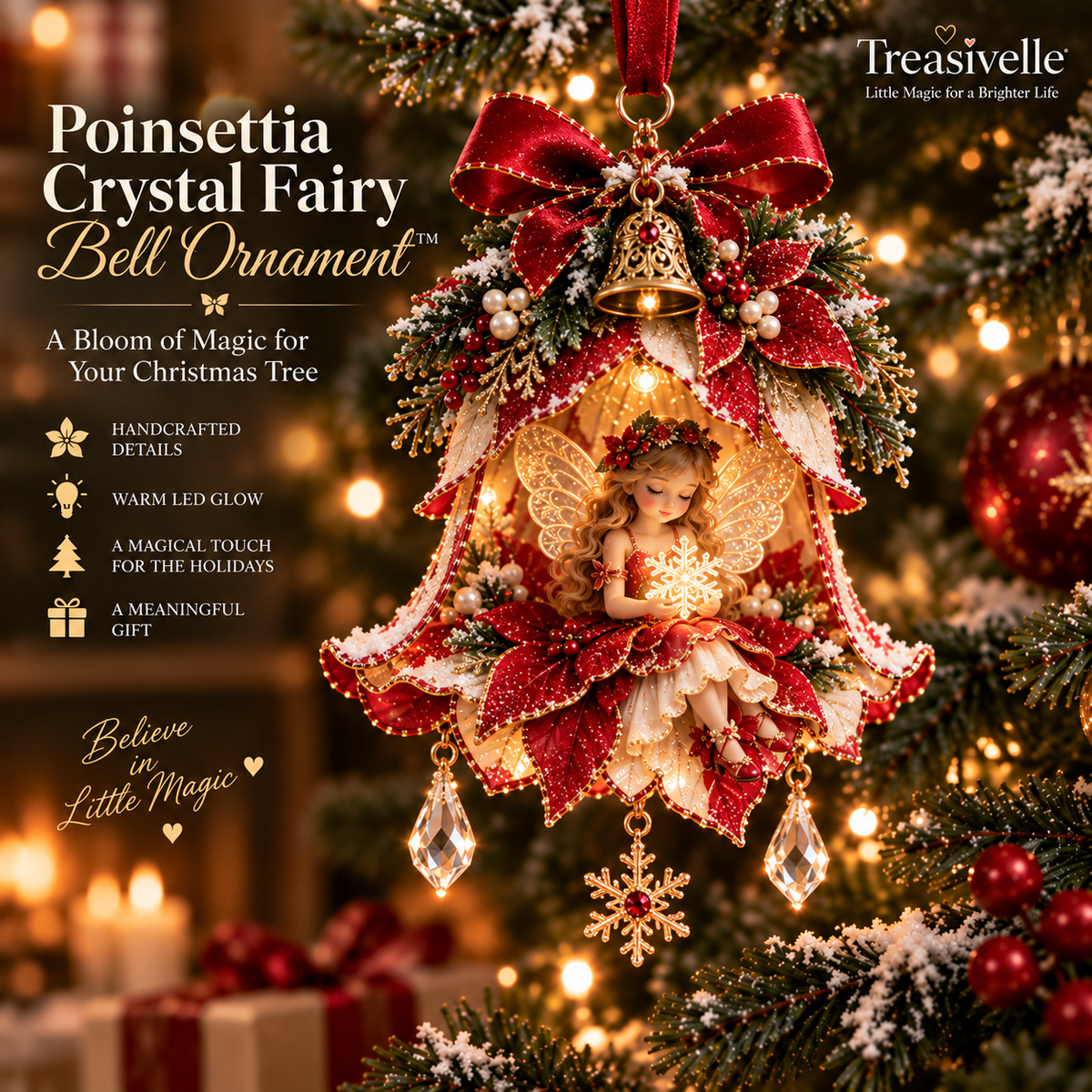 ✨ Enchanted Fairy Bell Christmas Ornament