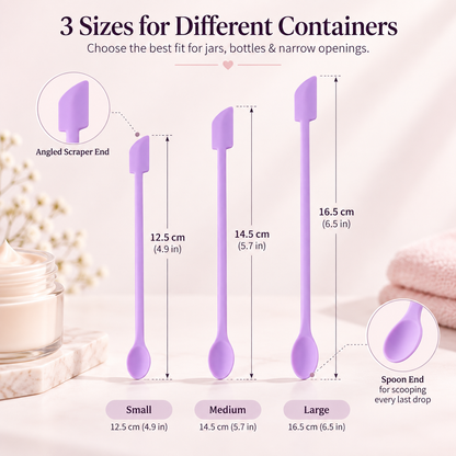 🧴 Slim Silicone Bottle Scraper & Spatula Set – Dual-Ended Cosmetic Jar Scooper ✨