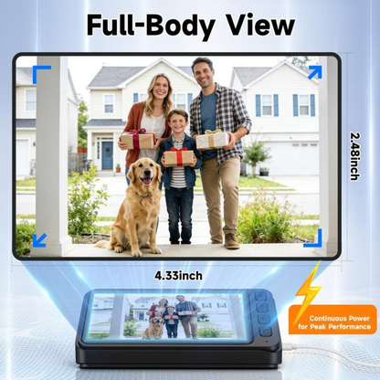 🔔1080P Video Doorbell with 4.3″ Indoor Monitor— No App or Home Wi-Fi