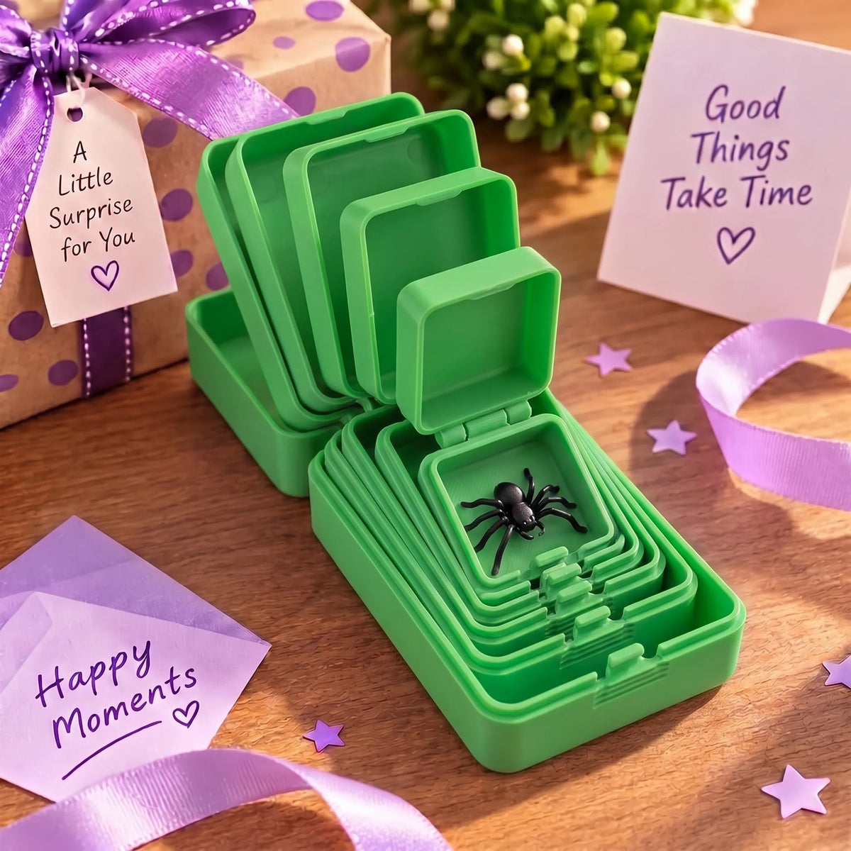 💯🎁 6-Layer Nesting Prank Gift Box | Pick Your Surprise: Middle Finger, Spider or Number 67