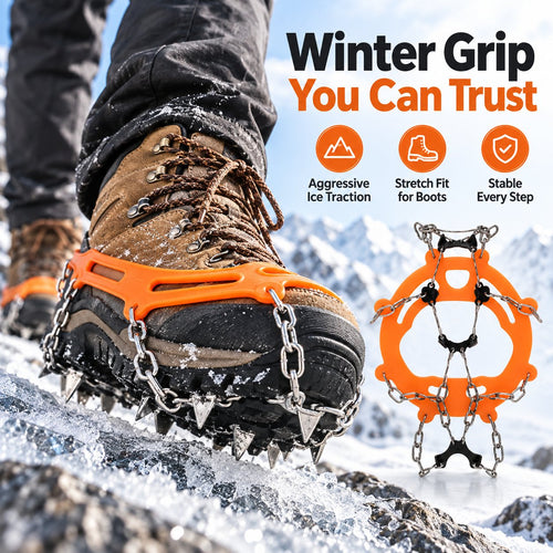 🧗‍♂️8/10-Tooth Welded Chain Crampons | Non-Slip Snow Ice Grips for Outdoor Hiking❄️