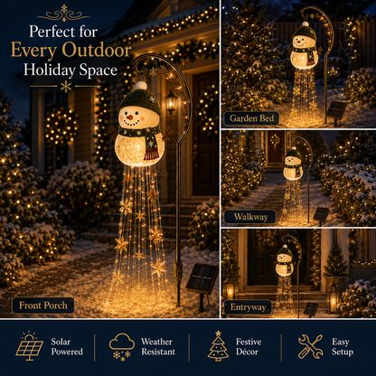 ☃️ Snowman Sparkle Cascade™ Solar Garden Light