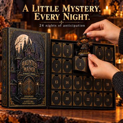 Haunted Manor Halloween Countdown Calendar 2026 – 24 Nights of Terror Gothic Miniature Collectibles