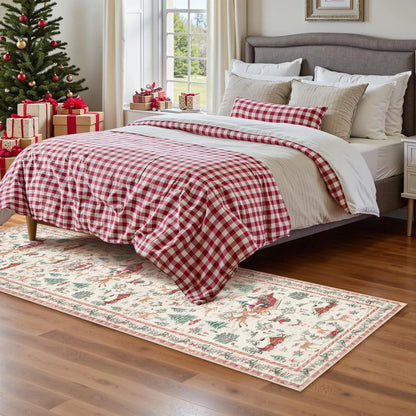 🎄Soft Christmas Tree Santa Claus Carpet Runner🔥