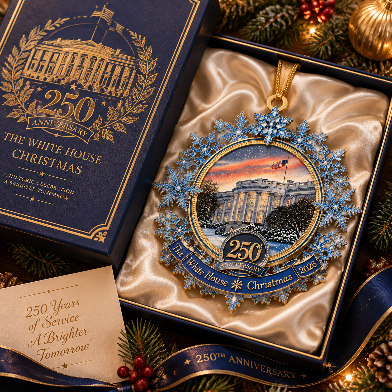 🔥Last 30pcs✨⏰ Limited anniversary edition✨49% OFF!🔥White House 250th Anniversary Commemorative Snowflake Ornament