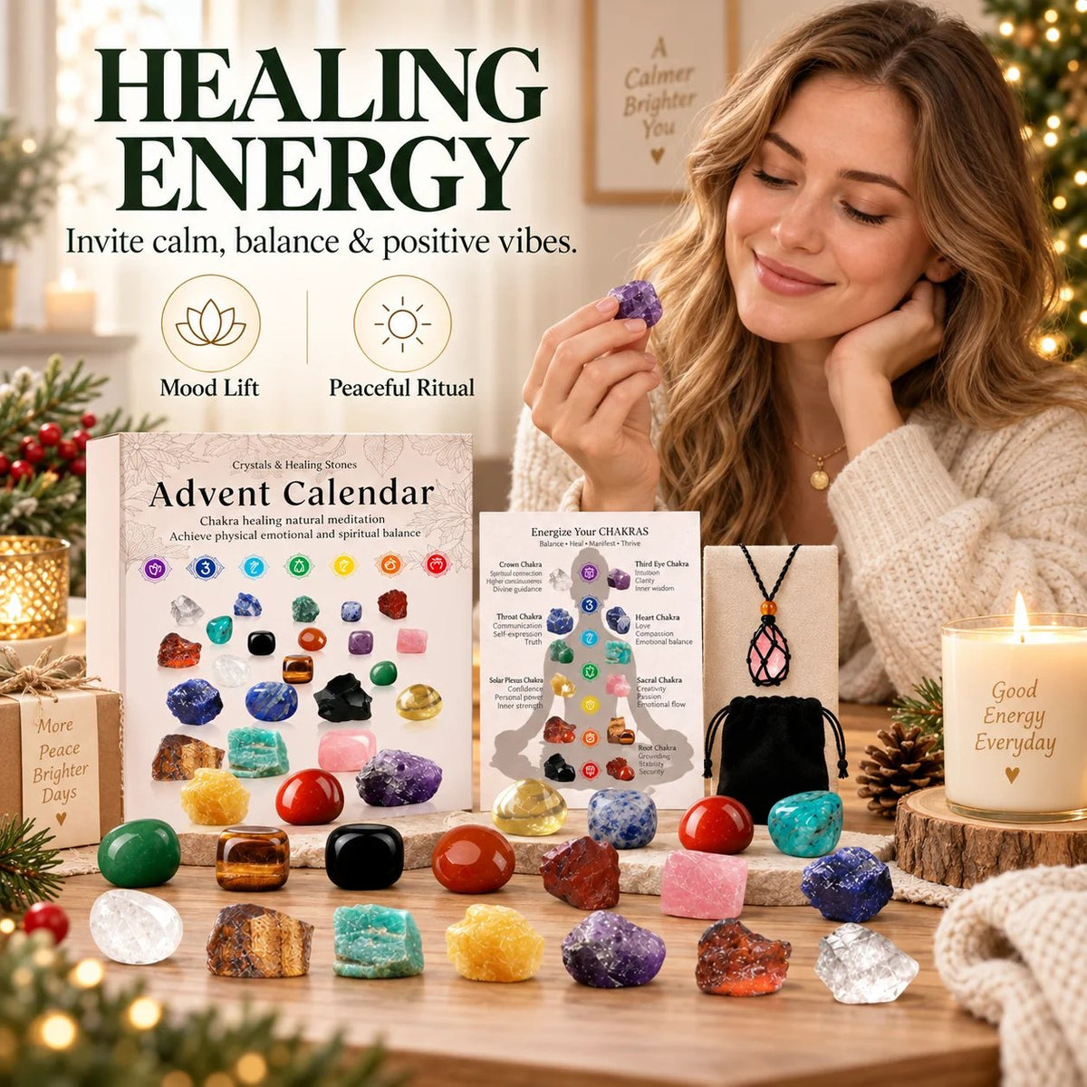 Crystal Advent Calendar - 24 Days Gemstone Gift Box 🎁