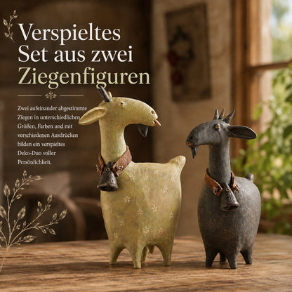Charming Farmhouse Goat Figurines – 2-Piece Set