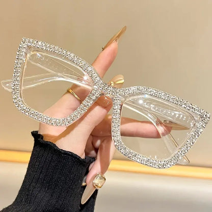 Cat Eye Anti-Blue Light Reading Glasses - Diamond Inlaid
