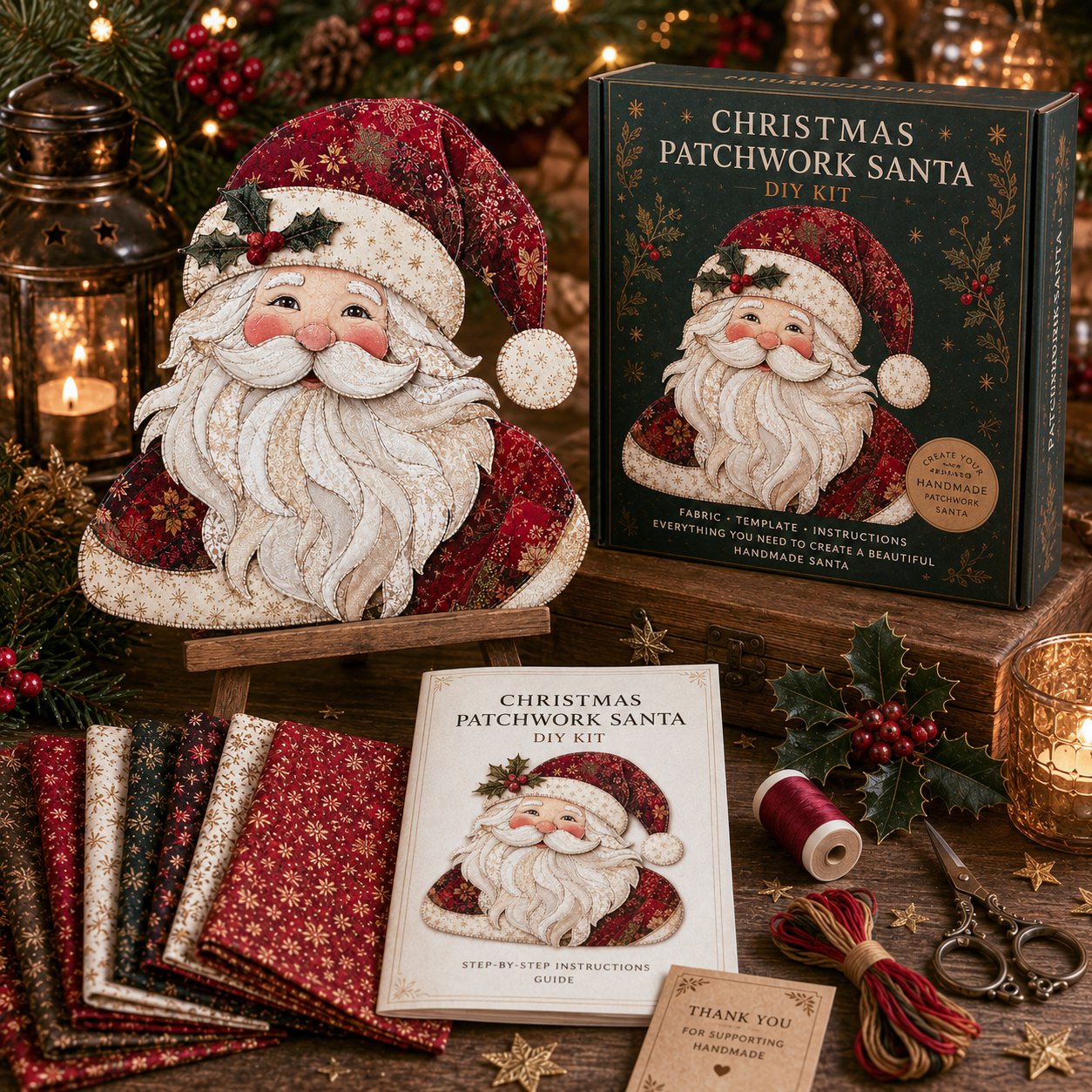 🔥LAST DAY 55% OFF - 🎄🎅Christmas Patchwork Fabric DIY Decor Kit