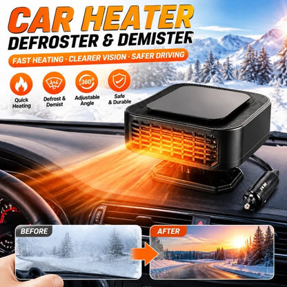 🌟✨ Portable Car Heater Defroster with 360-Degree Rotating Base
