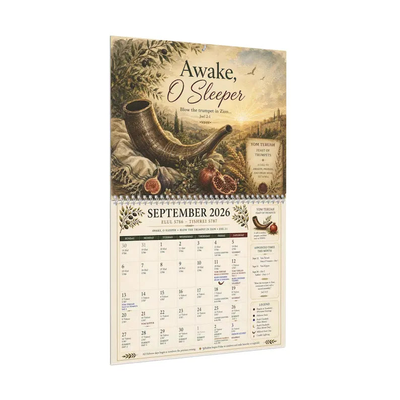 Biblical Hebrew Calendar 5787 | 2026-2027 Appointed Times Wall Calendar | Feast Days, Hebrew Dates and Shabbat