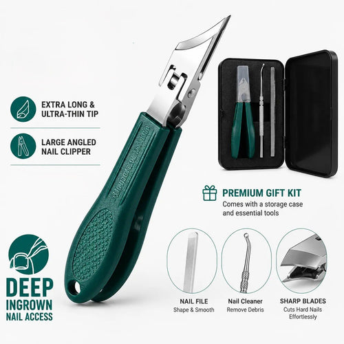 ✂️✨ Eagle Beak Wide Jaw Nail Clippers Set | Anti-Splash 25° Slanted Blade for Thick & Ingrown Toenails | Ultra-Sharp Stainless Steel Manicure & Pedicure Tool 🦅