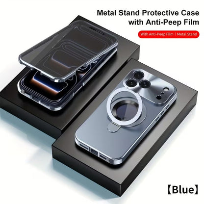 Privacy Screen & Magnetic Phone Case for iPhone with Stand Ring Holder