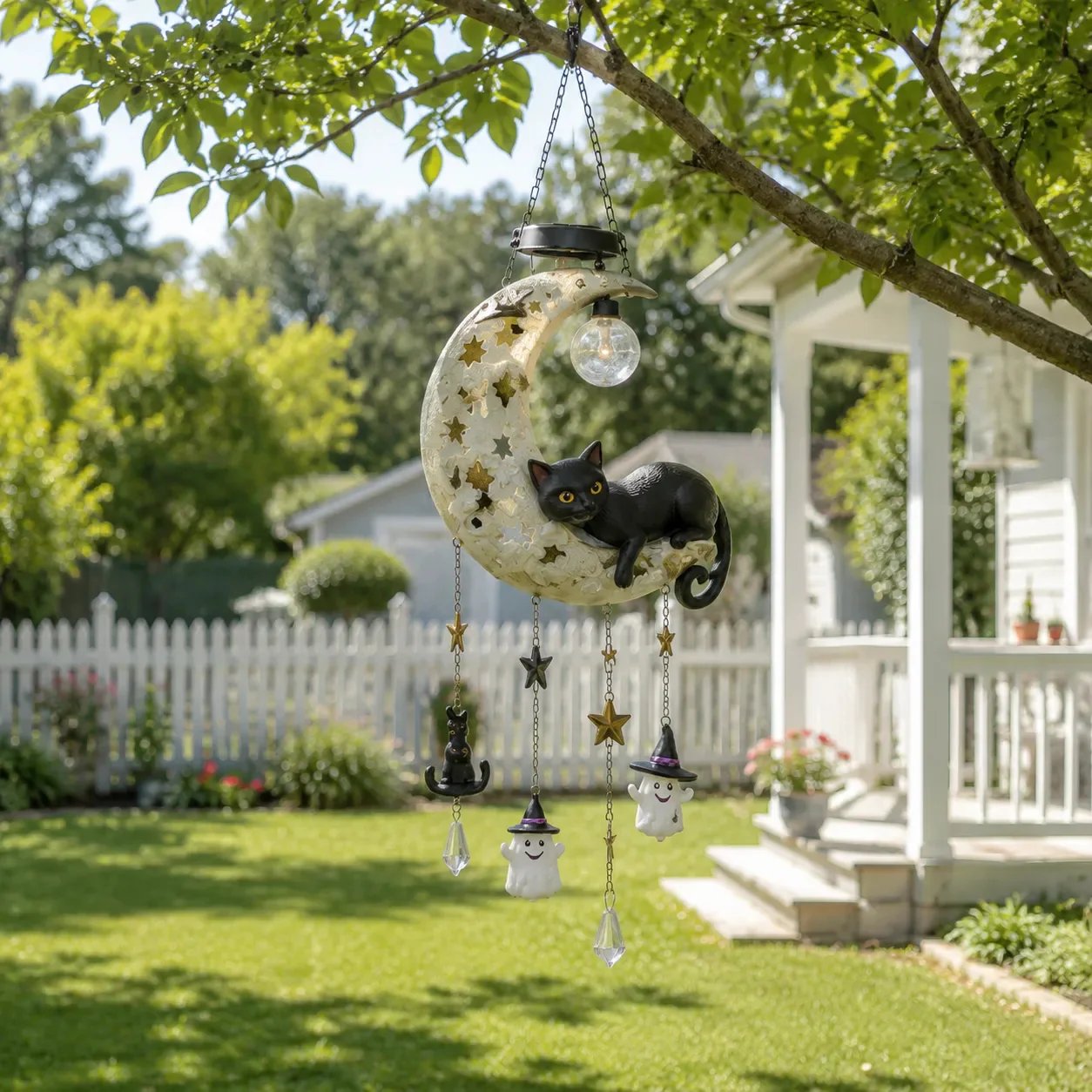 🌙 Every Breeze Carries a Little Halloween Magic——Solar Hanging Lantern for Outdoor Halloween Décor