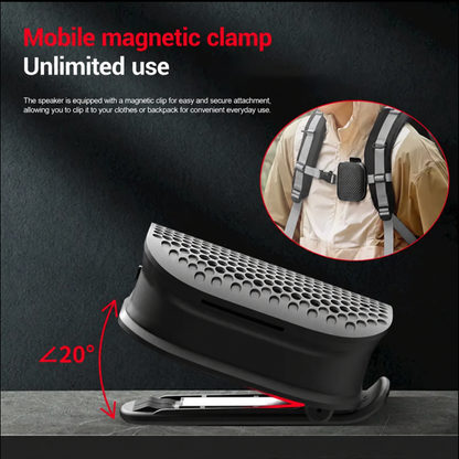 🔊 Portable Clip-On Bluetooth Speaker – Ultra-Light Wearable & IPX7 Waterproof