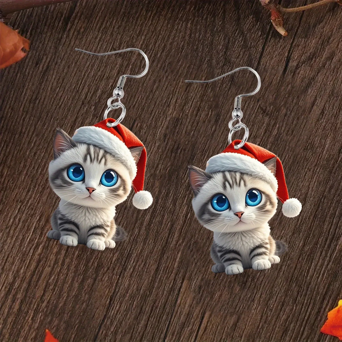 🐱Santa Cat Christmas Earrings