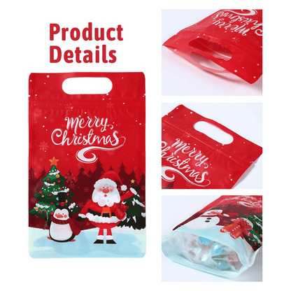 🎄Christmas Treat Bags, Kids Xmas Sealable Bags With Handle 10 PCS❄️