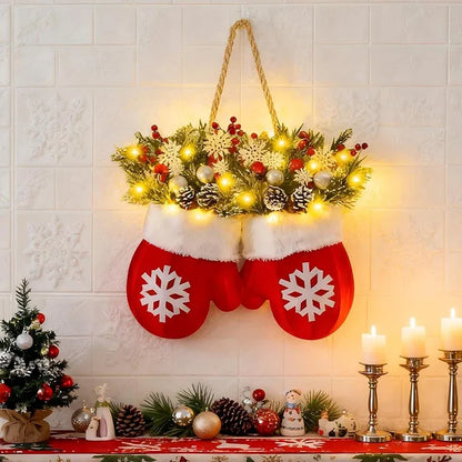 🎅 Flashing Christmas Glove Wreath · Create a warm and cosy Christmas atmosphere