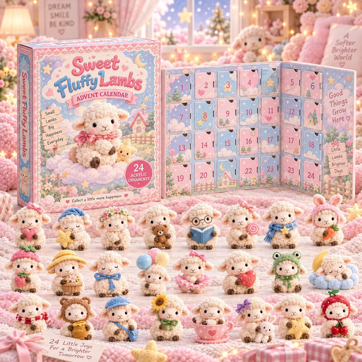 🔥HOT SALE🔥CHRISTMAS KICKOFF 49% OFF - Sweet Fluffy Lambs Advent Calendar 2026 - 24-Day Festive Countdown