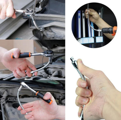 Spring Flex Shaft Extension Rod – 3-pack includes 1/4", 3/8" & 1/2" drives.