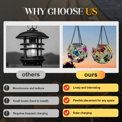 ⏳Solar Garden Pendant Light | Handcrafted Iron Art Lantern for Magical Outdoor Ambiance