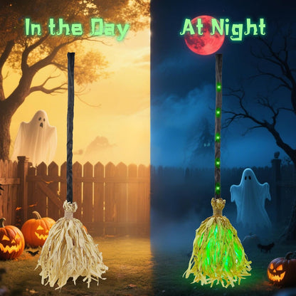 🧙‍♀️🧹Animated Moving Witch Broom with Light & Sound