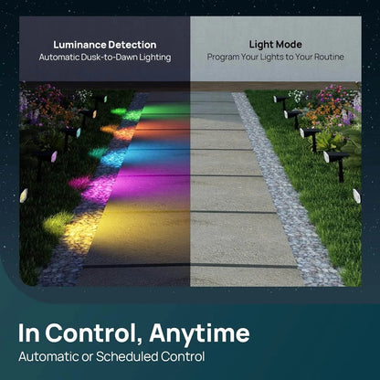 Linkind SL5C Smart Solar Spotlight - RGB & Tunable White Landscape Light