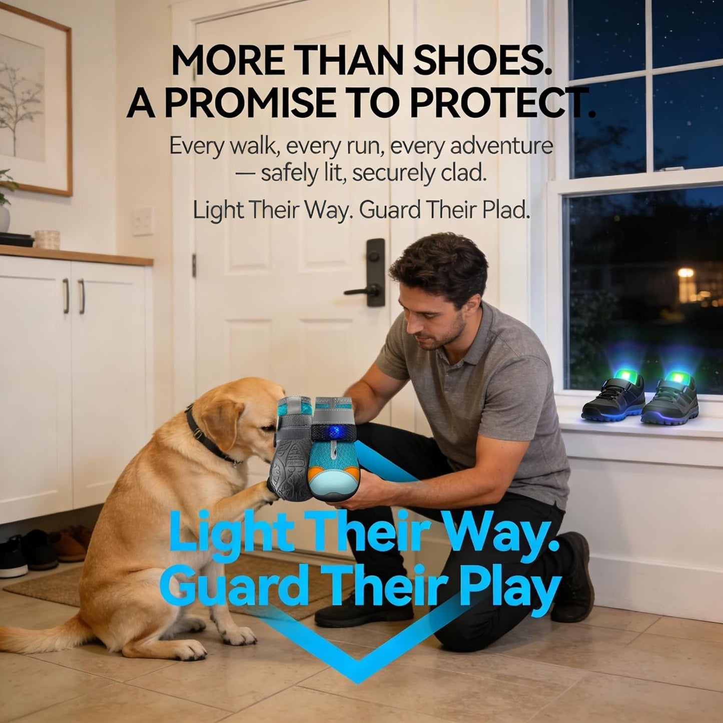 Dog Shoes With Built-in LED Light 🐾（2pcs）