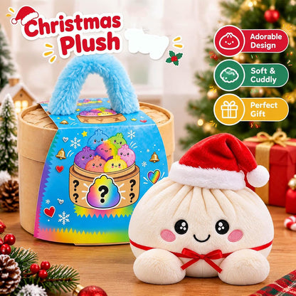 🔥 50% OFF | 🌈🥟 Rainbow Dumpling Plush Squishies – Adorable Steamer Set