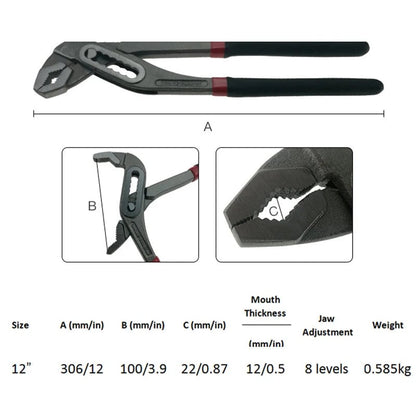 Adjustable Groove-Joint Pliers 🔧 – Heavy-Duty Water Pump Gripping Tool