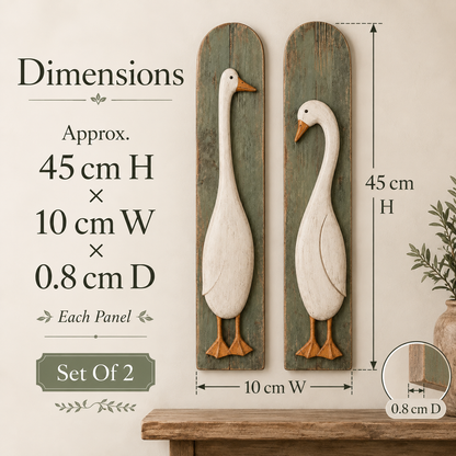 Set of 2 Handcrafted Rustic Goose Wall Art – Vintage Farmhouse Charm