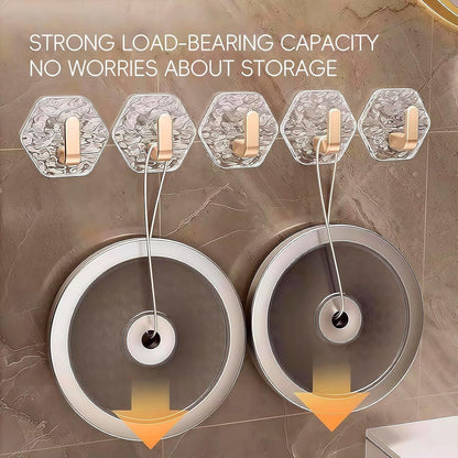AA Self-Adhesive Hooks 10 Pack, Hex Ripple Heavy Duty Hooks 🚿