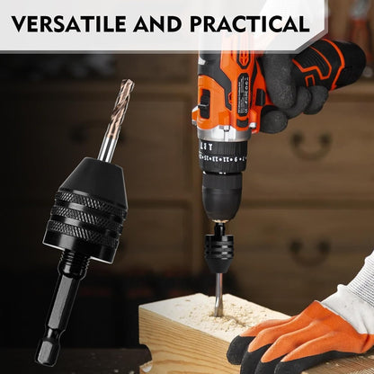 🔧 3-Piece Keyless Drill Chuck Adapter Set, 0.3-3.6mm and 0.6-8mm for Impact Drivers and Power Drills