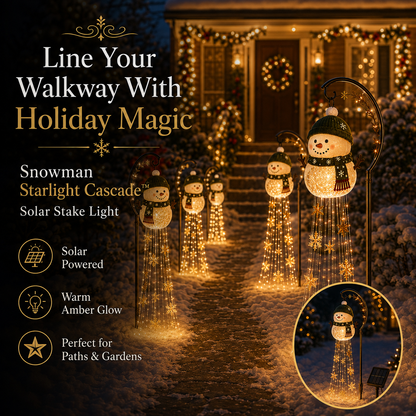 ☃️ Snowman Sparkle Cascade™ Solar Garden Light