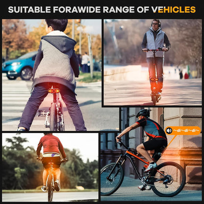 Smart Wireless Bike Tail Light With Turn Signals & Remote Control