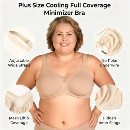 💐Women's Elegant Sheer Full Coverage Minimizer Bra ✨ Plus Size for Large Busts | No Digging, No Spillage & Ultra Comfy