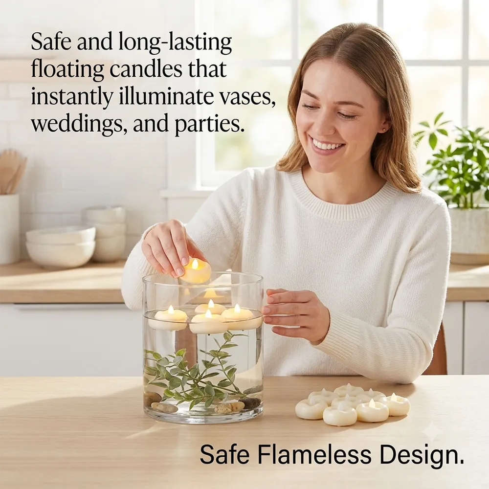 Floating LED Candles 🕯️ – Water-Activated Flameless Lights for Special Occasions
