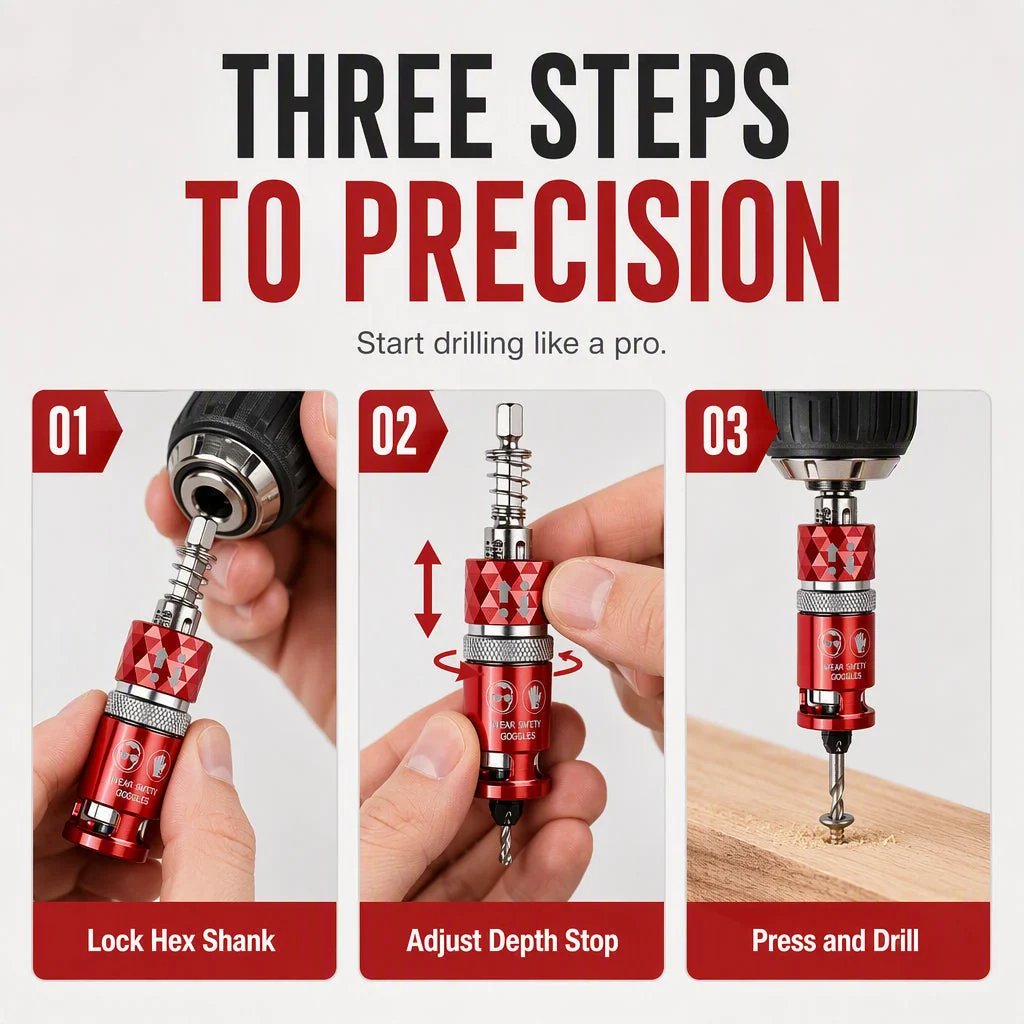 🎉🔧 2026 Sale — Over 3200 Sold! ⚙️ Semi-Automatic Countersink Drill Bits Set