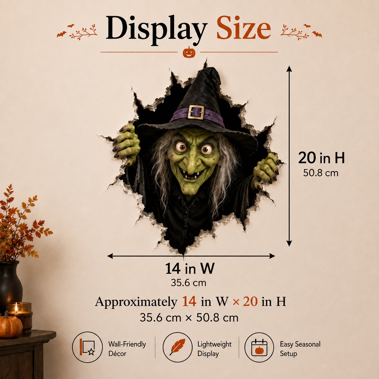🦇Halloween Break-In 3D Wall Decals