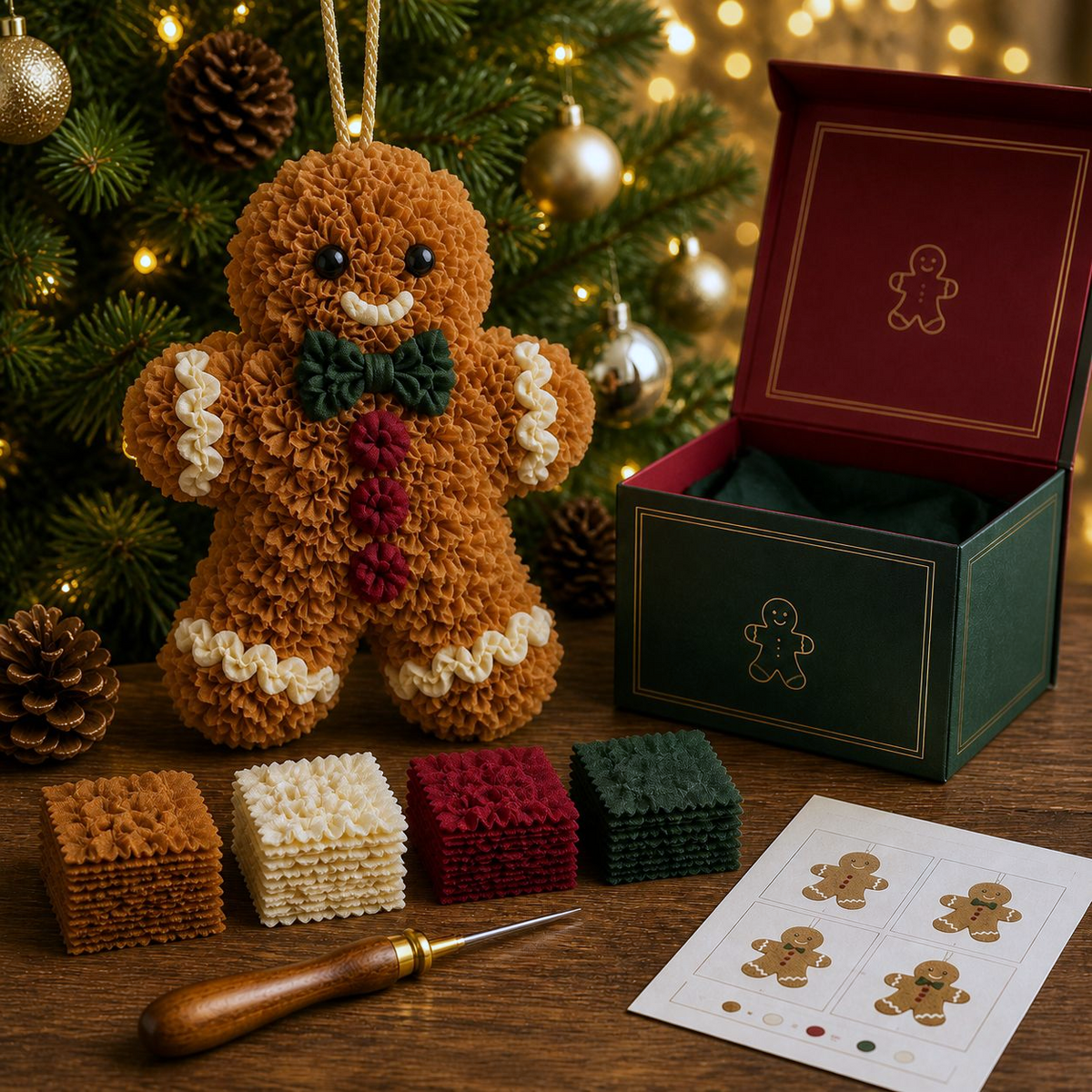 🔥 3D Fabric Poke Christmas Ornament Kit