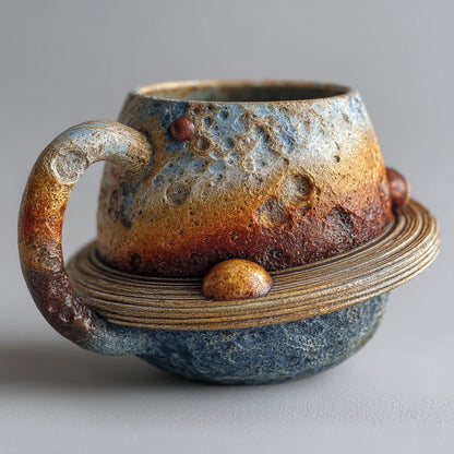 🪐3D Celestial Planet Mug – Moon, Sun, Earth & Saturn Collection
